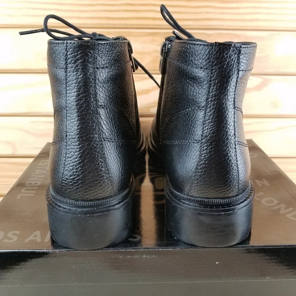 NEW Paul Branco Chukka Ankle Boots Genuine Leather Mens 8 Black Moto Grunge NIB